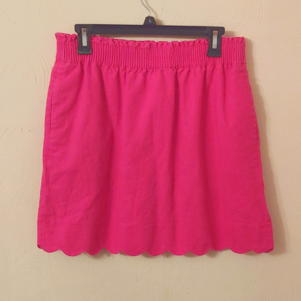 J. crew, size 8, pink scalloped skirt